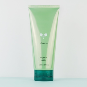 body lotion lotion tube with flip cap 200ml green, printed "cleanser"